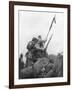 French Troops with their Regimental Flag, the 2nd Battle of Champagne, France, 25 September 1915-null-Framed Giclee Print