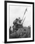 French Troops with their Regimental Flag, the 2nd Battle of Champagne, France, 25 September 1915-null-Framed Giclee Print