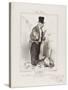 French Types: the Man with Small Private Income-Honore Daumier-Stretched Canvas