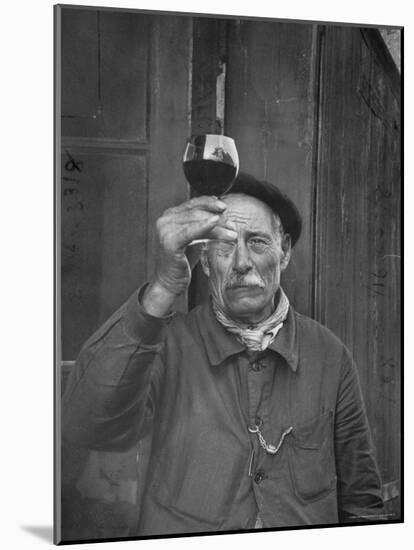 French Vintner Showing the Proper Wine Tasting Technique-Thomas D^ Mcavoy-Mounted Photographic Print