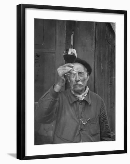 French Vintner Showing the Proper Wine Tasting Technique-Thomas D^ Mcavoy-Framed Photographic Print