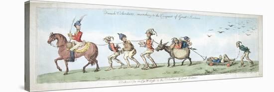 French Volunteers, Marching to the Conquest of Great Britain, Published by Hannah Humphrey in 1799-James Gillray-Stretched Canvas