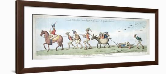 French Volunteers, Marching to the Conquest of Great Britain, Published by Hannah Humphrey in 1799-James Gillray-Framed Giclee Print