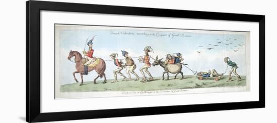 French Volunteers, Marching to the Conquest of Great Britain, Published by Hannah Humphrey in 1799-James Gillray-Framed Giclee Print