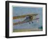 French Warplane Leaves on the Dawn Patrol-Maurice Bourgignon-Framed Art Print