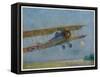 French Warplane Leaves on the Dawn Patrol-Maurice Bourgignon-Framed Stretched Canvas