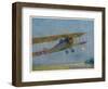 French Warplane Leaves on the Dawn Patrol-Maurice Bourgignon-Framed Art Print