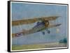 French Warplane Leaves on the Dawn Patrol-Maurice Bourgignon-Framed Stretched Canvas