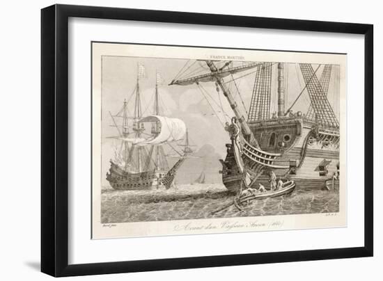 French Warships at Anchor-Morel-Framed Art Print