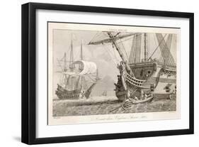 French Warships at Anchor-Morel-Framed Art Print