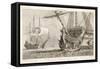 French Warships at Anchor-Morel-Framed Stretched Canvas
