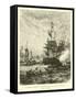 French Warships Attacked by a British Fleet-null-Framed Stretched Canvas