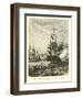 French Warships Attacked by a British Fleet-null-Framed Giclee Print