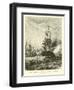 French Warships Attacked by a British Fleet-null-Framed Giclee Print
