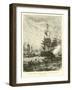 French Warships Attacked by a British Fleet-null-Framed Giclee Print