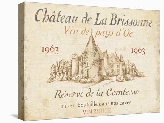 French Wine Label I Cream-Daphne Brissonnet-Stretched Canvas