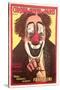 French Winter Circus, Clown-null-Stretched Canvas