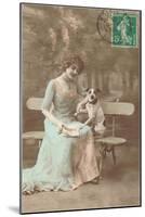 French Woman Talking to Rat Terrier-null-Mounted Art Print