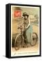 French Woman with Bicycle-null-Framed Stretched Canvas