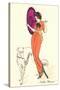 French Women's Art Deco Fashion, Borzoi-Found Image Press-Stretched Canvas