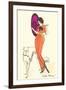 French Women's Art Deco Fashion, Borzoi-Found Image Press-Framed Giclee Print