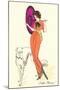 French Women's Art Deco Fashion, Borzoi-Found Image Press-Mounted Giclee Print