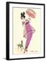 French Women's Art Deco Fashion, Dog-Found Image Press-Framed Giclee Print