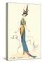 French Women's Art Deco Fashion, Greyhound-Found Image Press-Stretched Canvas