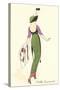 French Women's Art Deco Fashion-Found Image Press-Stretched Canvas
