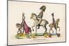 French Wooden Toy Soldiers on Their Horses Which Have Wheels-null-Mounted Art Print