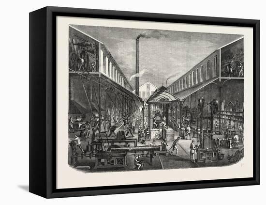 French Workshops; Messrs. F. Abbey and Company's Tool and Machine Manufactory, Paris, France, 1865-null-Framed Stretched Canvas