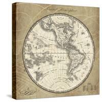 French World Map III-Sue Schlabach-Stretched Canvas