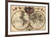 French World Map Shows Nautical Exploration Routes and Political Boundaries, 1720-null-Framed Premium Giclee Print