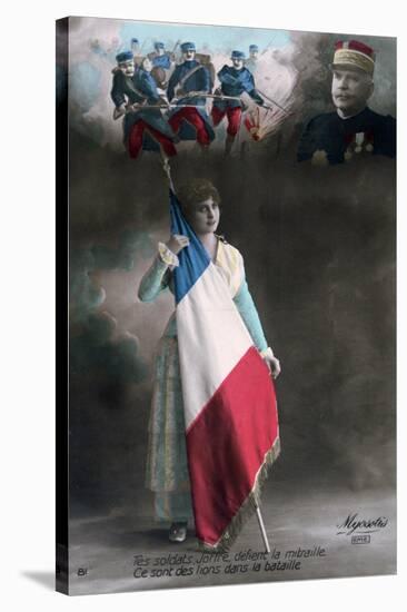 French WWI Postcard, 1914-1918-null-Stretched Canvas