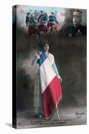 French WWI Postcard, 1914-1918-null-Stretched Canvas