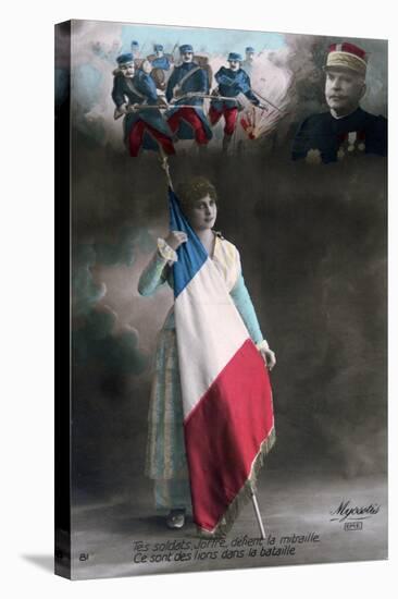 French WWI Postcard, 1914-1918-null-Stretched Canvas