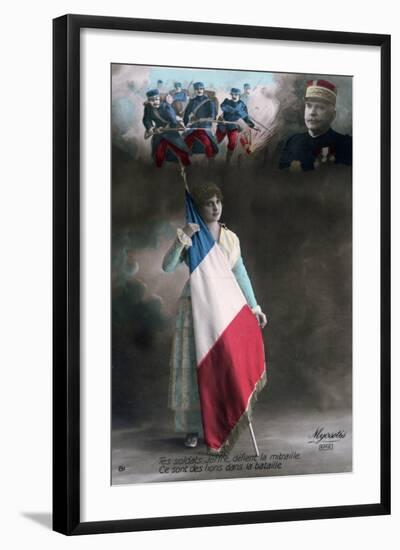 French WWI Postcard, 1914-1918-null-Framed Giclee Print