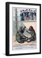 French Zoological Postcard, 19th Century-null-Framed Premium Giclee Print