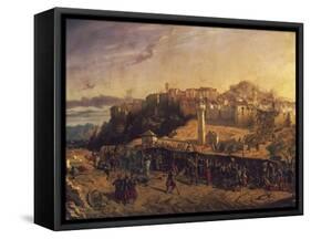 French Zouaves under Command of Colonel Lamoriciere Entering City of Constantine-Eugene Flandin-Framed Stretched Canvas
