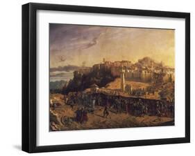 French Zouaves under Command of Colonel Lamoriciere Entering City of Constantine-Eugene Flandin-Framed Giclee Print