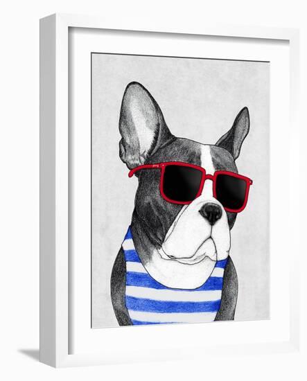 Frenchie Summer Style-Barruf-Framed Art Print