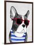 Frenchie Summer Style-Barruf-Framed Art Print