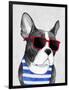 Frenchie Summer Style-Barruf-Framed Art Print