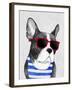 Frenchie Summer Style-Barruf-Framed Art Print