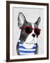 Frenchie Summer Style-Barruf-Framed Art Print