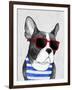 Frenchie Summer Style-Barruf-Framed Art Print