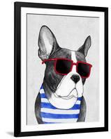 Frenchie Summer Style-Barruf-Framed Art Print