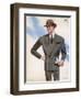 Frenchman in a Formal Pin- Striped Suit with a Double- Breasted Jacket with Long Lapels-Jean Darroux-Framed Art Print