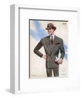 Frenchman in a Formal Pin- Striped Suit with a Double- Breasted Jacket with Long Lapels-Jean Darroux-Framed Art Print