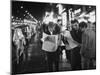 Frenchmen Reading Newspaper Reports of John F. Kennedy's Assassination-Ralph Crane-Mounted Photographic Print